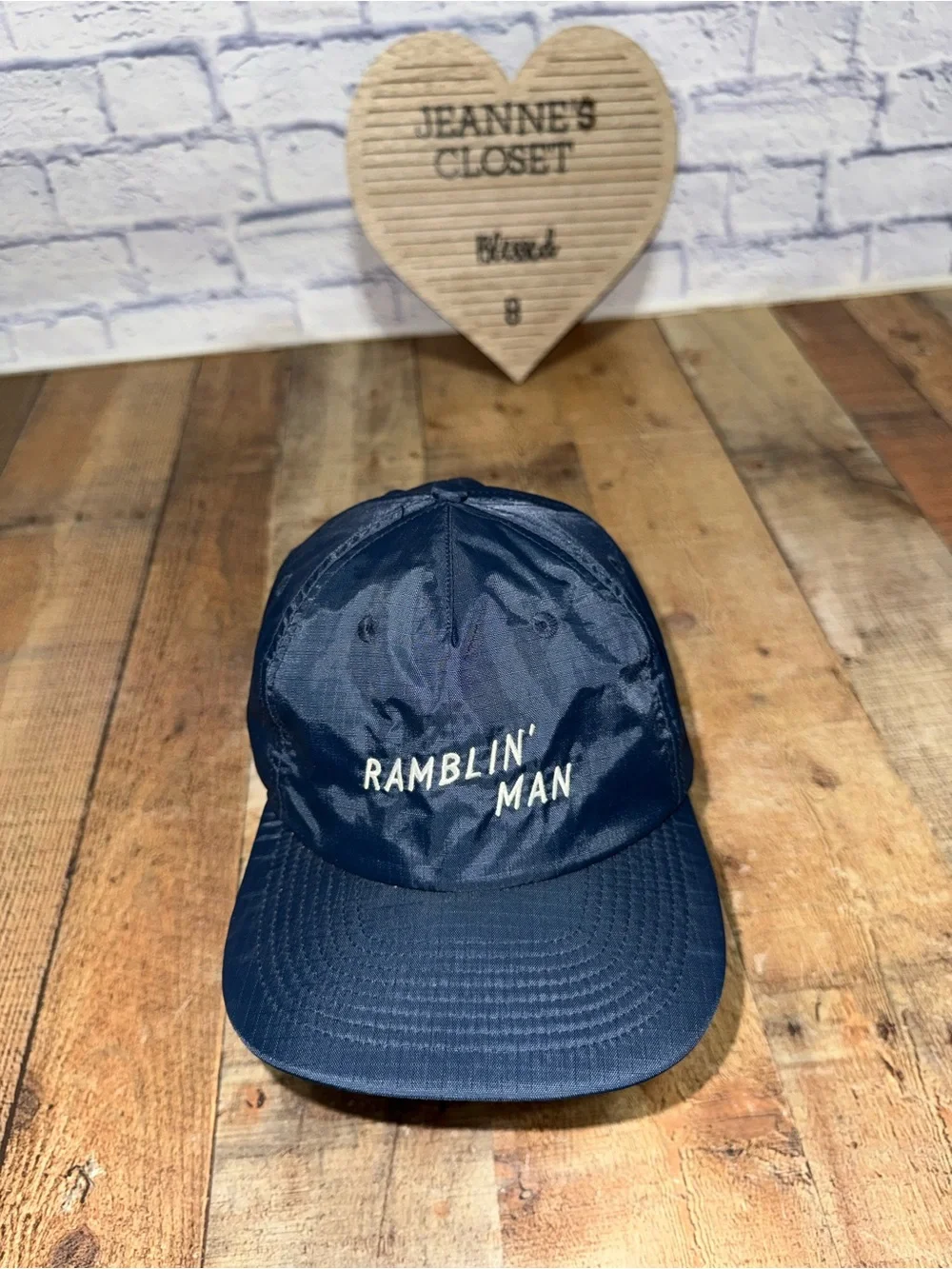 Seager Grit Company Ramblin' Man Snapback Hat Navy Blue Adjustable Cap
